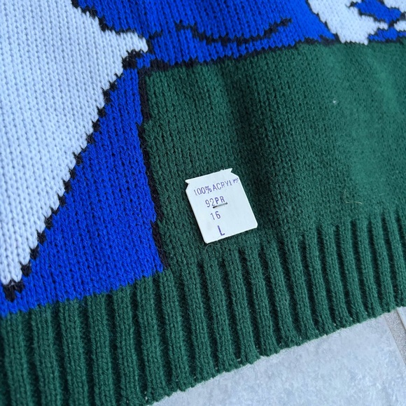 Vintage Mighty Morphing Power Rangers Knit Sweater Made in USA NWT Youth Large - Picture 2 of 7